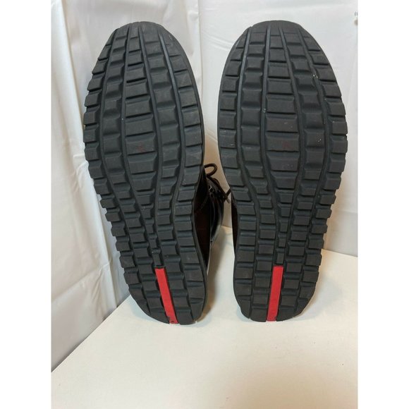 Prada Men's Combat Hiking Boots Lace Up Leather Shoes Brown Size 8.5 - Picture 7 of 10